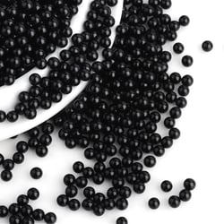 500 perles sans trou rondes acrylique noir nacré 2 mm - Non Percée - création diy