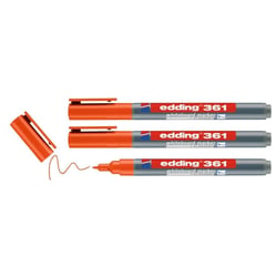 Lot de 3 marqueurs pour tableaux blancs - EDDING - Orange - Pointe 1 mm - Rechargeable