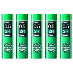 Mine de rechange PENTEL - Ain Stein C275 - 0,5 mm - Dureté 2H - Lot de 5 étuis de 40 mines