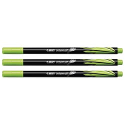 Lot de 3 stylos feutres fineliner BIC Intensity pointe fine 0,4 mm - Vert clair