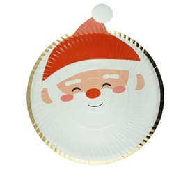 10 Grandes Assiettes Tête de Père Noël