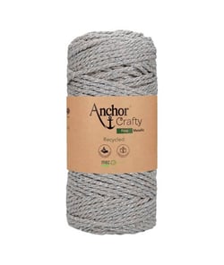 Corde de Coton Recyclé Macramé Anchor Crafty Fine Metallic - 250gr - Anchor Gris
