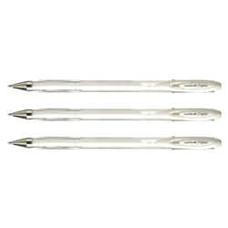 Lot de 3 stylos roller encre gel UNI-BALL Signo UM120AC - Blanc - Pointe moyenne 0,7 mm