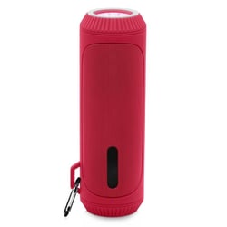 Enceinte Bluetooth Étanche Extérieure Avec Poignée Mousqueton et Lampe SOS Autonomie 7h Rouge YONIS