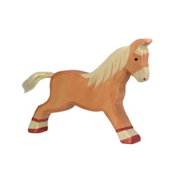 Figurine Holtztiger Cheval marchant - Marron clair
