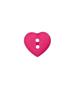 Carte de 4 boutons Coeur 2 trous 12mm - Union Knopf Fuchsia Rose