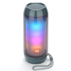 Enceinte Waterproof Bluetooth LED Autonomie 2H Radio FM TWS Aux MP3 Gris YONIS