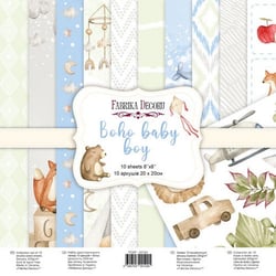 10 papiers scrapbooking 20 x 20 cm FABRIKA DECORU BOHO BABY BOY