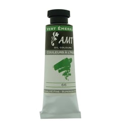 Peinture à l'huile fine en tube vert émeraude 45ml - Amt