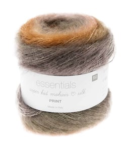 Pelote ESSENTIALS SUPER KID MOHAIR LOVES SILK PRINT 50 gr - Rico Design 09 Marron