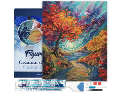 Diamond Painting Broderie Diamant Figured’Art 40x50cm toile tendue sur châssis en bois - diamants carrés - Automne surréaliste inspiré de Van Gogh