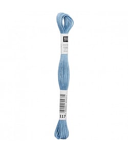 Fil à broder mouliné Uni - Rico Design 117 Bleu