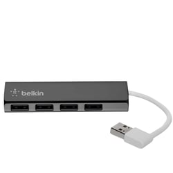 Belkin Hub de Voyage USB 2.0 pour Ordinateur avec 4 Ports Installation Plug and Play Noir