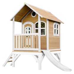 AXI Cabane enfant TOM Brun Blanc avec toboggan Blanc - Axi House
