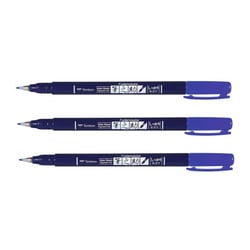 Lot de 3 feutres pinceaux TOMBOW Fudenosuke Color - Pointe dure - Bleu