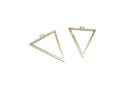 2 Pendentifs géométriques Triangle 35*27mm doré