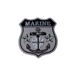 Ecusson thermocollant blason marine gris 4,5cm x 4,5cm