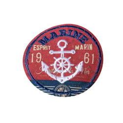 Ecusson thermocollant sport vintage marine 5,5cm x 5,5cm