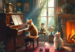 Puzzle 1000 pièces - Concerto Félin - Bluebird Puzzle