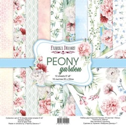 10 papiers scrapbooking 20 x 20 cm FABRIKA DECORU PEONY GARDEN