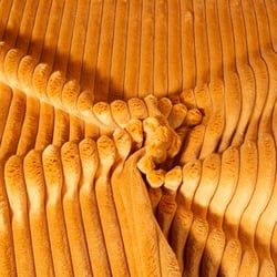 Tissu Doudou côtelé d'ameublement 15 mm uni Ocre