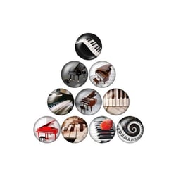 10 cabochons rond en verre assorties 25 mm MUSIQUE