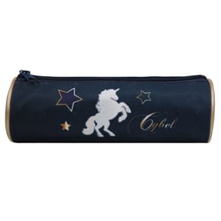 Trousse scolaire ronde Cybel Bleue et Dorée - BAGTROTTER