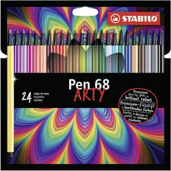 Lot de 6 feutres de dessin pointe moyenne STABILO Pen 68 ARTY - Multicolore