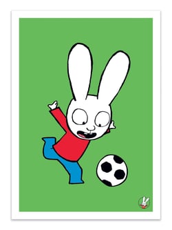 Affiche 30 x 40 cm - Simon Super rabbit Football - Simon Super Rabbit