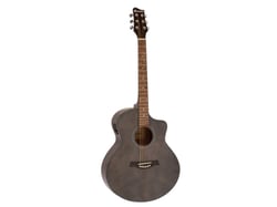 DIMAVERY Guitare Folk STW-50 Marron Electro