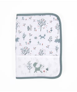 Protège carnet de santé à broder "Forêt Enchantée" - Élégance et Personnalisation pour Bébé - DMC Vert