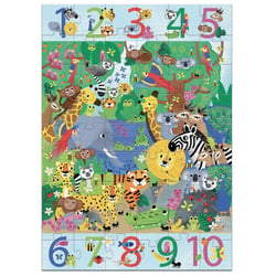 Puzzle 2D 54 pièces - 1 à 10 Jungle - Djeco