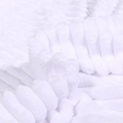 Tissu Doudou Ultra doux uni côtelé envers doudou Blanc