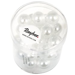 Perles en verre Renaissance, blanc neige, 10 mm, boîte 35 pces, mi - transparentes