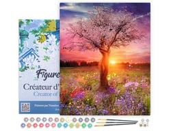 Peinture par Numéro Figured'Art avec Cadre - Arbre Corps de Femme - Kit de Loisir Créatif DIY Numéro d'Art - 40x50cm toile tendue sur châssis