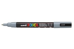 Lot de 6 marqueurs peinture pointe conique fine 0,9 - 1,3 mm - POSCA - Gris