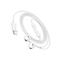 Mayaxess Écouteurs Filaires USB-C avec Micro intégré pour Xiaomi 15T Pro Blanc