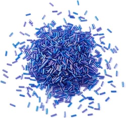 500 PERLES de Rocaille Tube Bleu avec reflets violets 5 mm diamètre 1,8 mm - creation bijoux