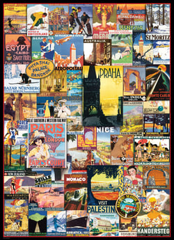Puzzle 1000 pièces - Travel around the World - Classiquetage Posters - Eurographics