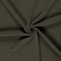 Tissu Jersey cotêlé uni Isandra Vert kaki