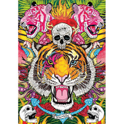 Puzzle rugissement du tigres avec tete de mort 1000 pieces - collection animaux sauvages - educa - 19017
