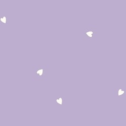 Tissu Popeline de Coton Celeste Petits coeurs blancs sur fond Lilas
