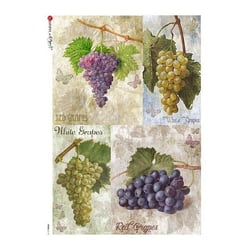 1 feuille de papier de riz 22.5 x 32 cm découpage collage Paper Designs RAISINS 0113