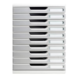 Module de classement Modulo Office 10 tiroirs fermés - Granit - Exacompta
