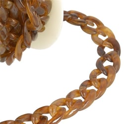 Bobine 5m Chaîne plastique brillant Marron 20mm