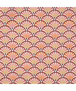 Tissu coton Plumes de Paon de 140 cm de largeur Marsala/prune Multicolore vendu par 50 cm