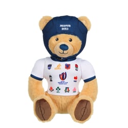 Peluche - Peluche Ours T-shirt 20 Nations Coupe du Monde de Rugby / Rugby World Cup France 2023 (RWC) - Peluche Officielle - 24 cm assis