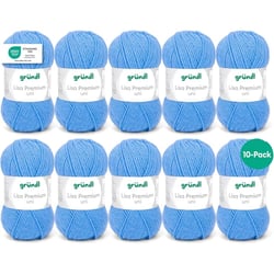 10 pelotes de laine - Bleu moyen - 17 - 100% acrylique - 3,5/4,5 mm - Gründl - Lisa Premium