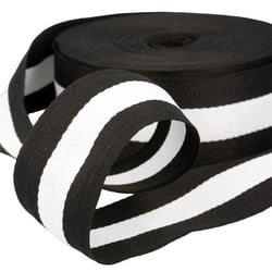 Film 25m galon stripes  40mm Noir/Blanc