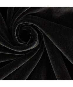 Tissu velours lisse de 150 cm de largeur Noir vendu par 50 cm